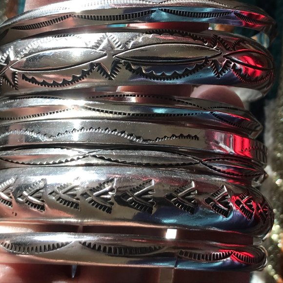Native American Sterling bangles - Picture 9 of 15